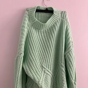 Over sized mint green sweater